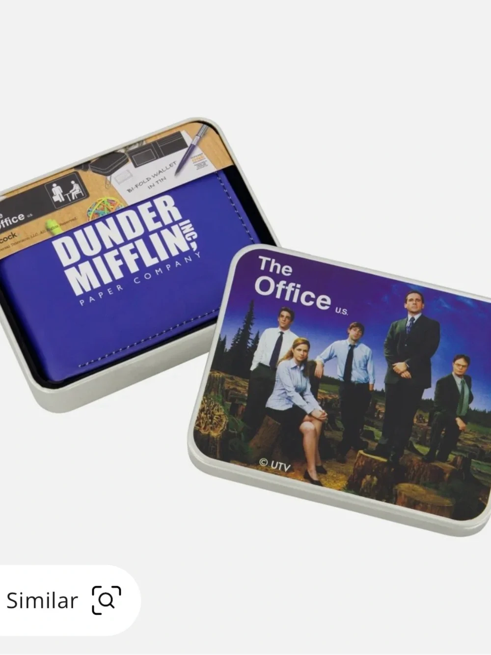 Concept One The Office Dunder Mifflin Bifold Wallet Tin Blue New